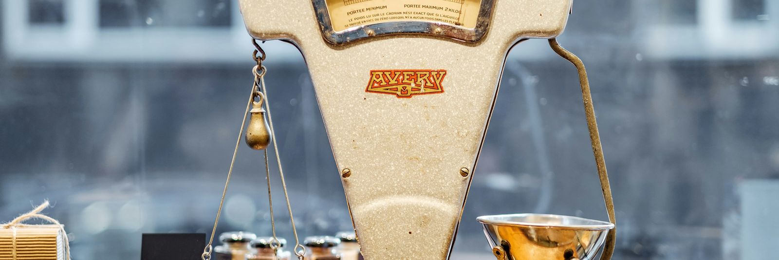 brown and beige weighing scale